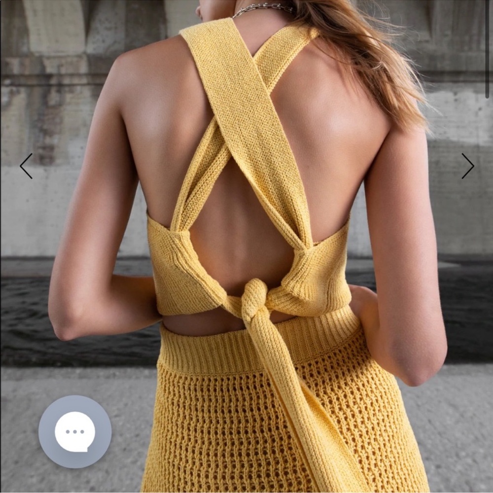 RARE ALC Caleb Tie Back Tank XS in Sunray Yellow